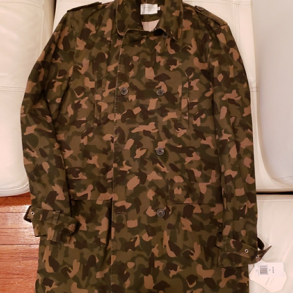 Shades of grey camouflage trench coat